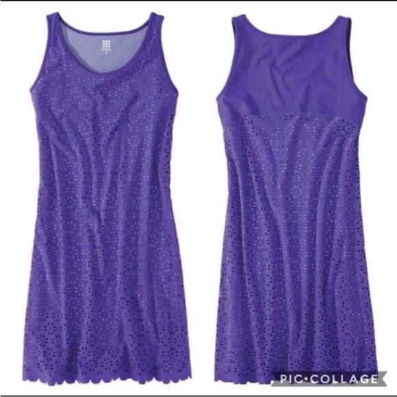 ✨Title Nine Nimblene Illusion Eyelet Purple Blue Tank Sz Medium Dress✨ - Picture 2 of 11